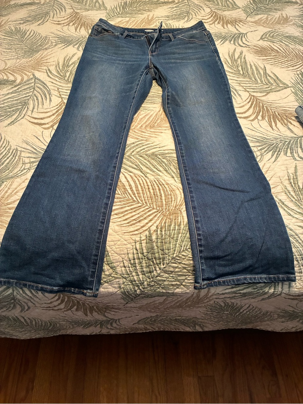 Old Navy Dark Blue Flared Wide-Leg Jeans